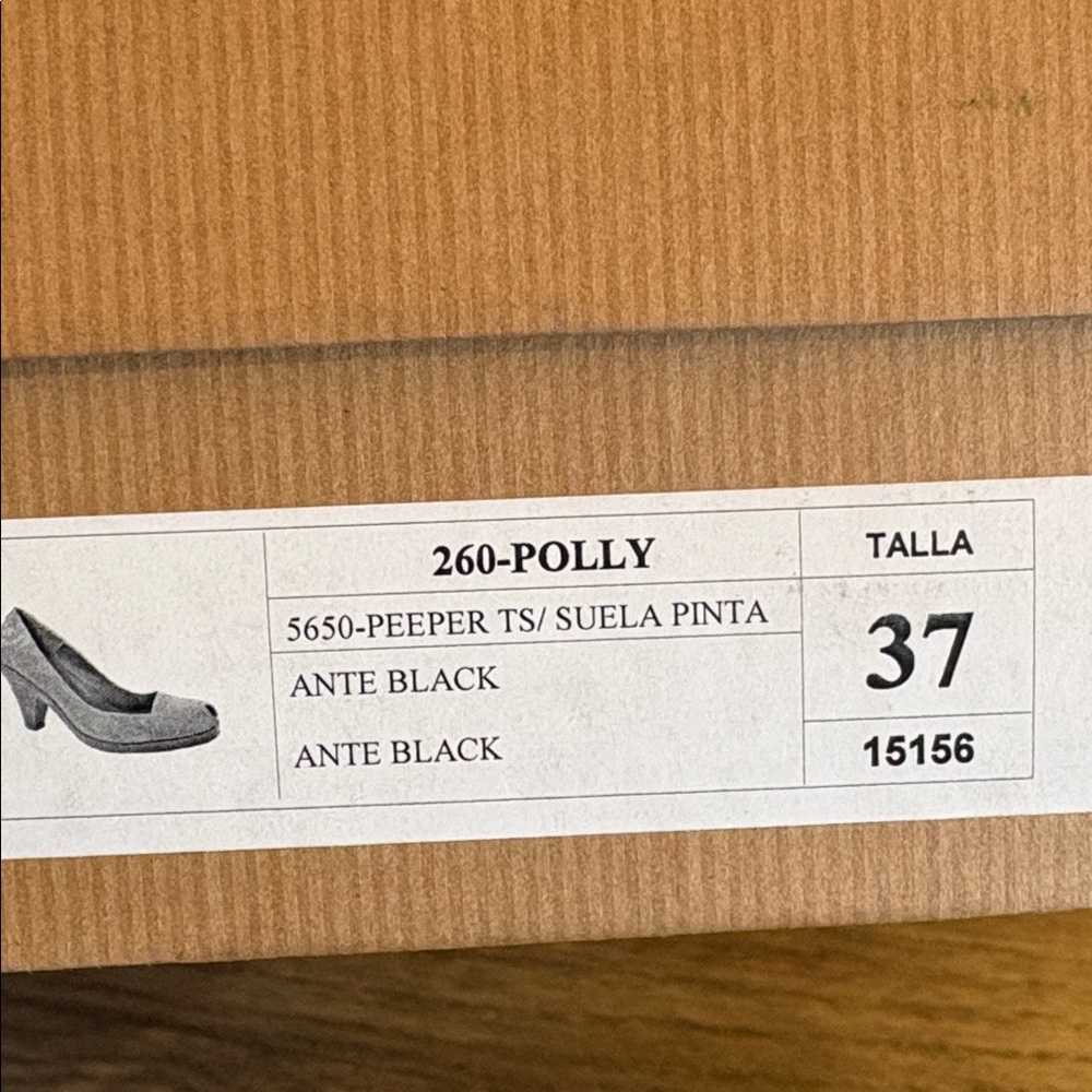 NIB [Coclico] Polly Peeper Spanish Made Suede Block Heels Black Womens 37/US 6.5 - Picture 11 of 13